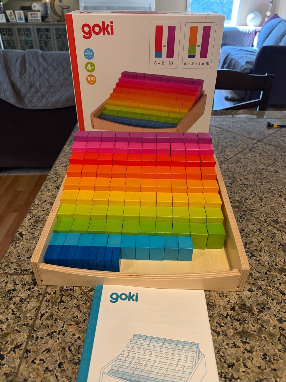 GOKI Wood Colorful Educational Mathematical Counting Blocks Complete Set!